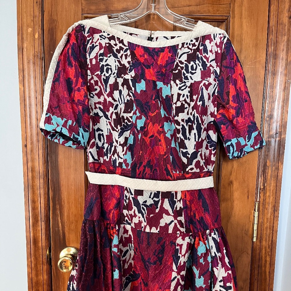 Peter Pilotto Fit and Flare Dress Multicolor Orchid Print size 8 US - Picture 2 of 10
